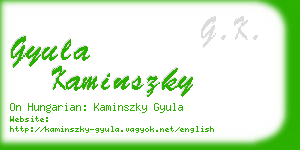 gyula kaminszky business card